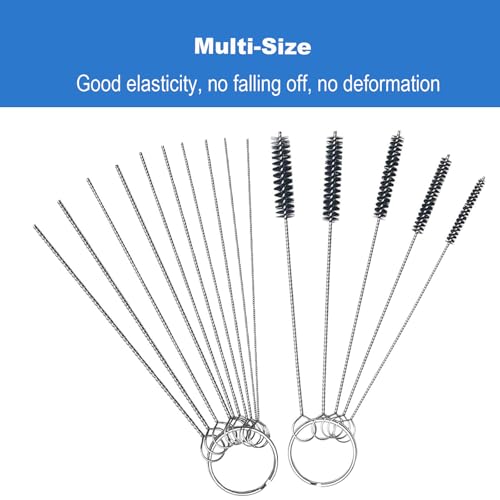 Carburetor Cleaning Kit, 13 Wires + 10 Needles + 5 Brushes + 1 Pick, Premium Torch Tip Cleaner, Carbons Dirt Jet Remove, Suitable for Auto, Motorcycles, ATV, Welder, Lawn Equipment