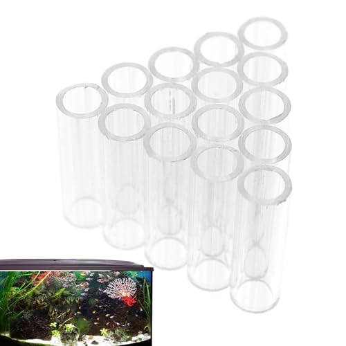 Shrimp Breeding Tube - Transparent Acrylic Crystal Shelter, Aquarium Hideaway Habitat, Fish Tank Refuge | Shrimp Cave Breeding House for Small fishss Aquatic Pets - color: 15 Tubes