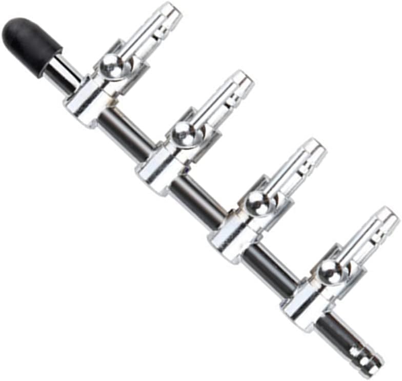 2Pcs 4-Way Air Flow Control Lever Valve with Airline Tubing Connector for Aquarium