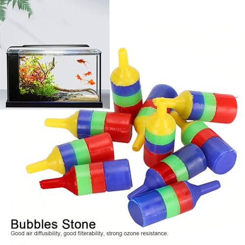 10pcs 1.7 Inch Plastic Aquarium Air Stones Bubbler with Strong Erosion Resistance High Efficiency Oxygen Diffuser for Fish Tank Aeration
