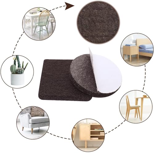 Yelanon Felt Furniture Pads for Hardwood Floors -36 Pcs 2" Premium Floor Protectors for Furniture, Felt Pads for Chair Legs, Brown - size: 36 pcs 2" Square Brown