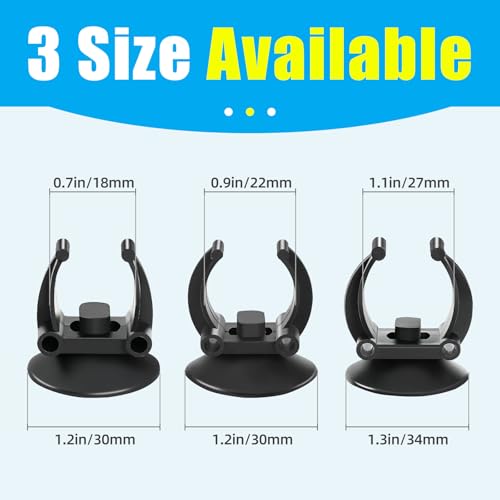 AQUANEAT 12 Pack Aquarium Suction Cups with Clip Black,for 1.1" Aquarium Heater and Submersible Light, Tubing Hose, Plant Fish Tank - size: 1.1inch