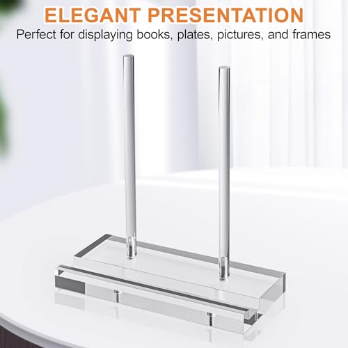 CHEPULA Plate Stands for Display 10 Inch, Acrylic Display Stand | Tabletop Art Display Clear Easel Stand for Plates, Album, CD, Magazine, Card, Frame