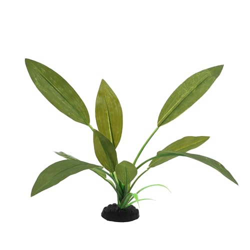 2-Pack 12 Inch Aquarium Silk Aquarium Plants, Artificial Plastic Plant for Small Tank, Goldfish, Fish Hides (Green C, 12 Inch)