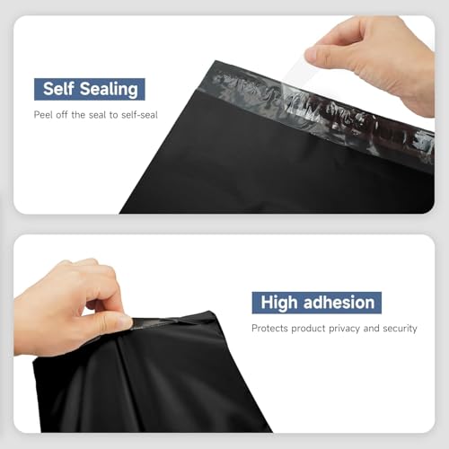 KKBESTPACK 50 Large Poly Mailers 10x13 Shipping Bags for Small Business – Self Sealing Package Envelopes Black - color: Black, size: 10" x 13" 50 pcs