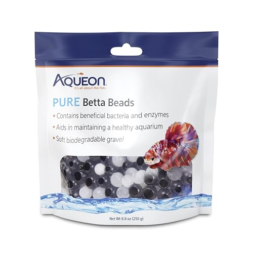 Aqueon PURE Betta Beads, Water Care for Unfiltered Aquariums, Maintains Clear Water and Helps Breakdown Organic Sludge, Black & White - color: Black & White, size: One Pouch