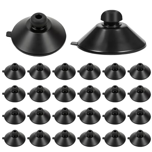 24PCS Fish Tank Suction Cups, Rubber Aquarium Suction Cups, 32mm Suction Cups for Aquarium, for Pump, Airline Tubing, Aeration Setup, Secure Attachment for Aquarium Accessories, Black