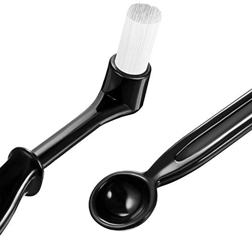 Zhehao Coffee Machine Brush Cleaner 4 Pieces Coffee Machine Brush with Spoon and 1 Piece 58 mm Stainless Steel Back Flush Insert Metal Blind Filter