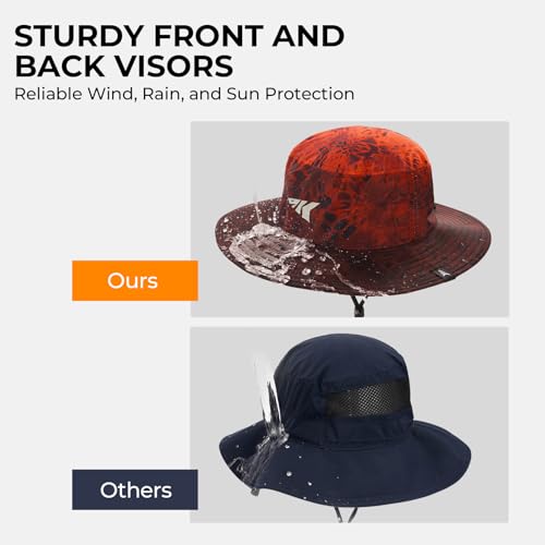 KastKing Sol Armis UPF 50 Boonie Hat - Sun Protection Hat, Fishing Hat, Beach & Hiking Hat, Paddling - color: N: Prym1 Blaze Faded, size: Laser-vented Design