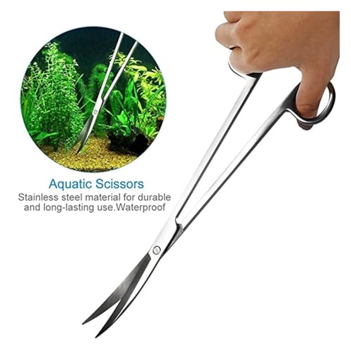 Aquarium Scissor Tweezers Tool Stainless Steel Aquatic Plants Set For Aquarium Maintenance(Curved Scissors) - color: Curved Scissors