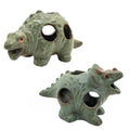 M2cbridge Aquarium Ceramic Cave Rock for Betta Shrimp Cichlid Fish Hideout Decor (Small Dinosaur 2pcs)