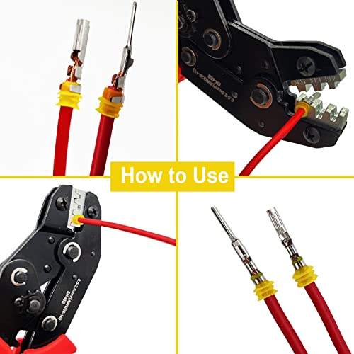 800Pcs 50 Sets Waterproof Automotive Electrical Wire Connectors Plug Kit 1/2/3/4/5/6 Pin Waterproof Connectors with Ratchet Crimping Tool - color: 800pcs With Crimper