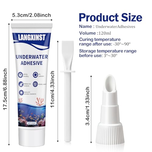 Aquarium Safe Silicone,Aquarium Silicone Transparent Underwater Sealant Waterproof, Strong Adhesion, Excellent Flexibility, Suitable for Underwater bonding in Aquariums (120ml) - size: 120ml