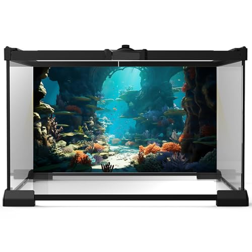 2 Packs Deep Ocean Aquarium Background Under The Sea Marine Life Fish Tank Background Underwater World Coral Reef Rocks Aquarium Backgrounds Tropical Undersea Landscape Fish Tank Backgrounds 24x16in - color: Blue, size: 24(W)x16(H)inches/ 60(W)*40cm(H)