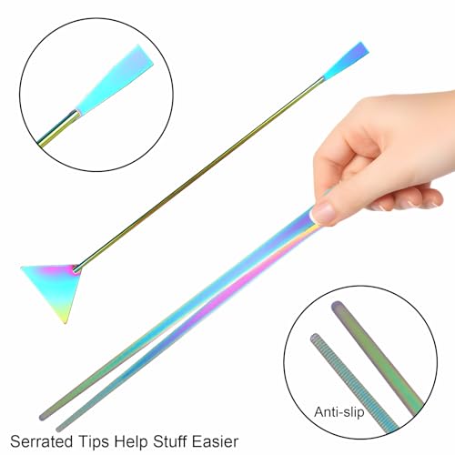 15Inch Extra Long Design Aquarium Aquascaping Tool Stainless Steel Aquascape Tool Kit 4 in 1 Anti-Rust Fish Tank Starter Kit with Long Tweezers Scissors Spatula for Aquarium Plants (Colorful) - color: Colorful