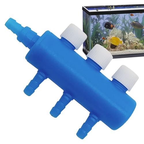 Aquarium Air Tubing Valves – Air Pump Splitter Control, Adjustable Lever Distributor | Airline Tube Connectors Fittings For Fish Tank Bubblers, Aquatic Systems, Airs Flow Management And Oxygen Supply - color: 3 heads
