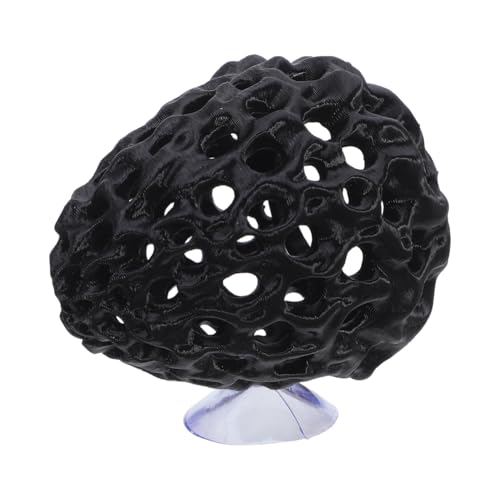 Garneck Shrimp Hide Aquarium Cave: Black Dome Shelter with Suction Cup Betta Fish Hideout Tunnel Tank Decor Ornament for Freshwater Habitat Guppy Snail Crawfish Plants Moss - color: Black