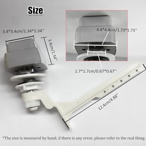 Toilet Handle Tank Flush Lever,Push Button Toilet Tank Handle Replacement for Universal Side Mount Toilet Trip Lever Tank Flush Lever