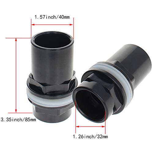 MroMax 32mm/1.26" ID PVC Aquarium Water Pipe Connector Joint Straight Tubes Hose Connector Fish Tanks Accessories 3pcs