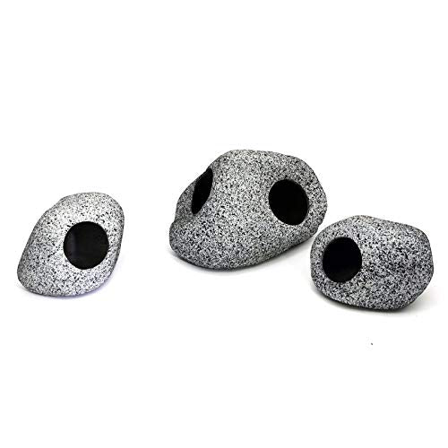 JIH Aquarium Decorations Rock, Ceramic Shelters - Shrimp Habitat, Breeding Tube, Hiding cave, Stackable Fish Tank Decor Cave for Hiding, Betta Fish (J101+J001x2)
