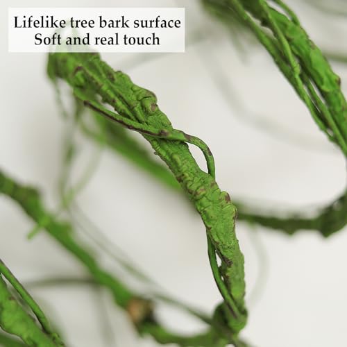 118 inch Small Green Artificial Tree Branches Grapevine Garland Ivy Willow Vines Plants Fake Cherry Blossom Tree Trunk Twigs for Wall Hanging Forest Room Home Wedding New Year Decoration - size: Small
