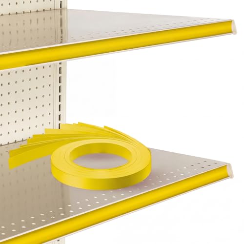 Frienda 100 Pcs Decorative Gondola Shelving Vinyl Insert Strips Pre Cut 48" x 1.25" C Channel Decorative Shelf Insert Strips for Retail Store Supermarkets Grocery Gondola Decoration (Yellow) - color: Yellow