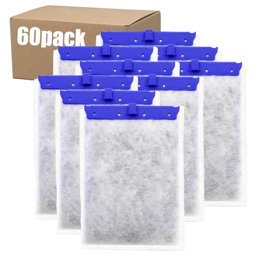 60 Pack Large Aquarium Filter Cartridges Compatible with Whisper Bag Filter Fits Models 20i, 40i/IQ20, 30, 45, 60/PF20, 30, 40, 60