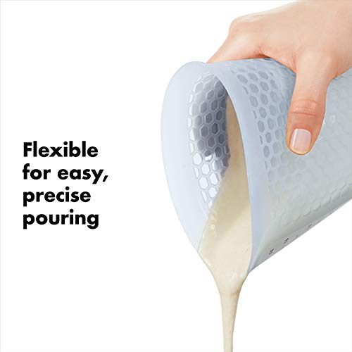 OXO GG 1 CUP SQUEEZE & POUR SILICONE MEASURING CUP, CLEAR - size: 1 Cup, style: Cup