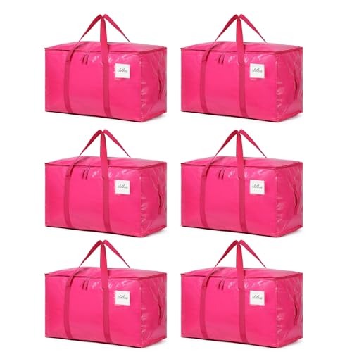 Moving Bags Heavy Duty Hot Pink – Large Packing Bags for Moving, Extra Large Storage Totes with Zippers and Handles - color: Hot Pink