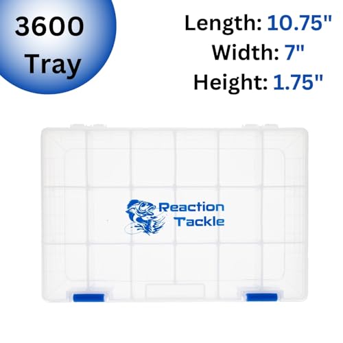 Reaction Tackle Tackle Box Trays, Utility Storage Boxes for Fishing Tackle, Lures, Hooks & Baits – Fits Tackle Bags and Tackle Boxes - color: 3600 Trays (4-pack)