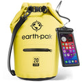 Earth Pak Waterproof Dry Bag with Zippered Pocket - Waterproof Dry Bag Backpack Keeps Gear Dry - color: Yellow, size: 20L