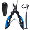 Titanium Coated Micro Fishing Pliers Precision Split Ring Pliers for Ultralight Fishing with Storage Pouch & Lanyard Blue - color: Blue