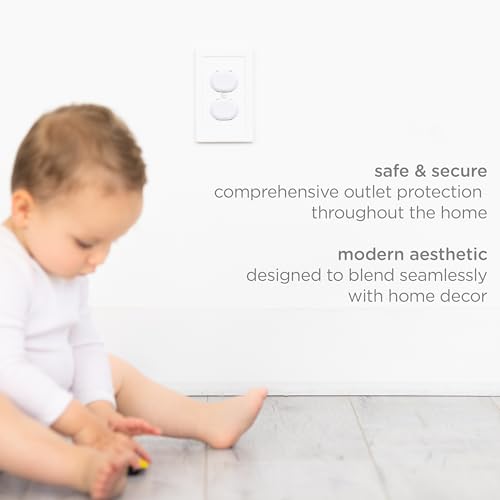 Ubbi Outlet Covers for Child Safety, Plug Protectors, Baby Proofing, Safe & Secure Electrical Plug Covers, White, 24 Count - size: One Size, style: White Outlet Covers