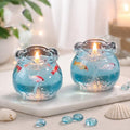 Mini Bubble Fish Tank Candle, 2026 Upgraded Aesthetic Floating Freesia Scent Decorative Candle, Desktop Office Ornament, Scented Ocean Theme, Creative Art Piece, Party Favors (2PCS)