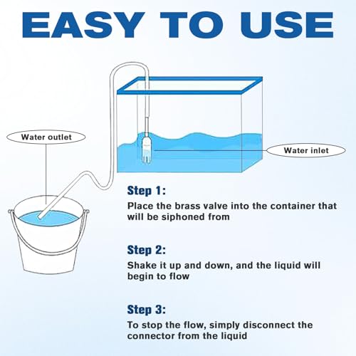 wadoy Shaker Siphon Hose 1/2",Gas Siphon Pump for Gasoline/Fuel/Water Transfer,Safety Self Priming Hose (10ft) - size: 10FT