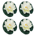 4 Pcs Artificial Floating Foam Lotus Flower with Water Lilys Pad Ornanments,Lifelikes Fake Lotus Flowers for Patio Pond Pool Fish Tank Aquarium Home Garden Special Decoration Outdoor Décor