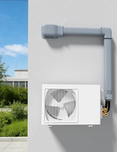4" Entry Wall Cover Line Cover Set Parts PVC Accessory for Decorative for Ductless Mini Split, Central AC and Heat Pumps, Grey - color: Gray, size: 4 inch