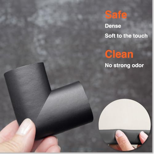 Roving Cove HeftyFit Edge Corner Protector Baby Proofing (Large 15ft Edge 4 Corners), Heavy-Duty, Soft NBR Rubber Foam, Furniture Fireplace Safety Bumper Guard, 3M Adhesive, Onyx Black - color: Onyx Black, size: Large 15 feet