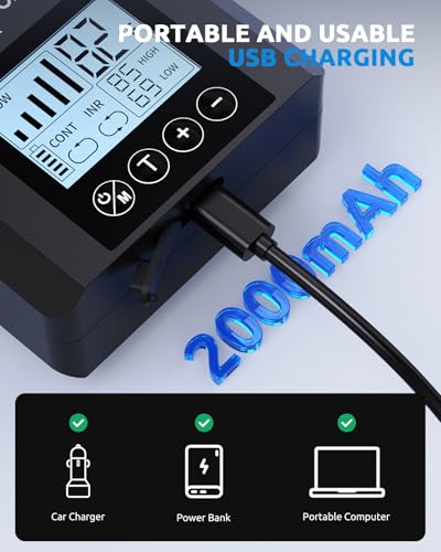 SEAOURA Battery Powered Aquarium Air Pump USB Rechargeable Portable Aerator, 2.5W Quiet Live Bait Aerator, 5-Speeds Adjustable Fish Tank Bubbler for Outdoor, Power Emergency - color: Black