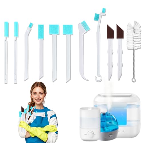 11 Pcs Humidifier Cleaner Brush Set – Small Detail Cleaning Brushes for Crevices, Gaps, Corners, Keyboard, Bottle, Tiles, and Tight Spaces – Household & Travel Cleaning Tools - color: Multicolor