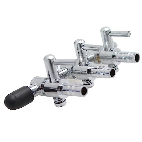 TAODAN 2PCS 3-Way Aquarium Metal Gang Manifold Air Line Control Valve Air Tap Air Splitter Stainless Steel Air Flow Splitter Pump Lever Valve - size: 72x28x22mm 3-Way