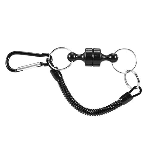 Lixada Magnetic Release Holder with Coil Lanyard Clip Magnetic Net Release for Fly Fishing - 6/PK