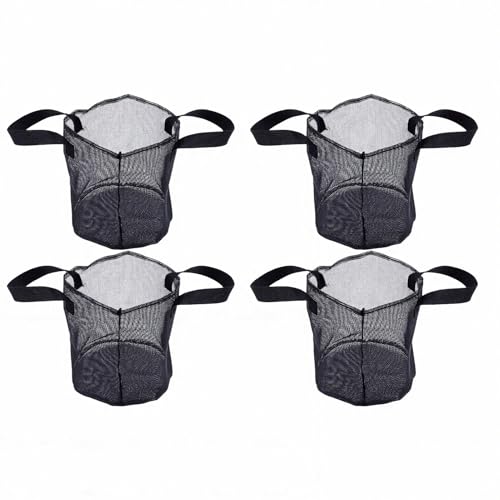 Zunate 4PCS Mesh Pond Plant Baskets, Reusable PVC Pond Planting Bags with Handles, Heavy Duty Tear Proof Containers for Garden Bog Plants, Aquarium Flower Vegetable Planter (Round) - size: Round