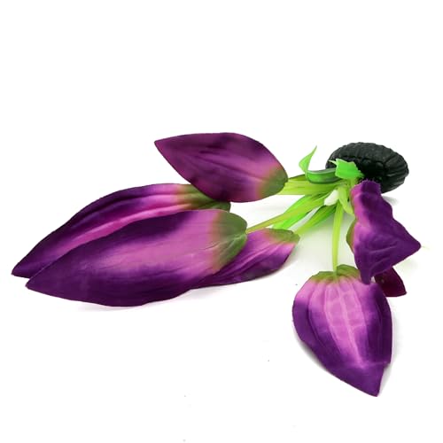 Silk Aquarium Plants for Betta Fish Tank, 2 Pcs 8 Inch Small Silk Aquarium Plant Aquatic Water Grass Decoration, Purple - color: Purple