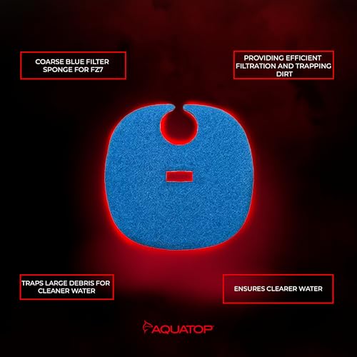 AquaTop Coarse Blue Filter Sponge with Bag & Header - Fits FZ7 Canister Filter - Traps Large Waste for Cleaner Water - Ideal for Fresh & Saltwater - size: FZ7