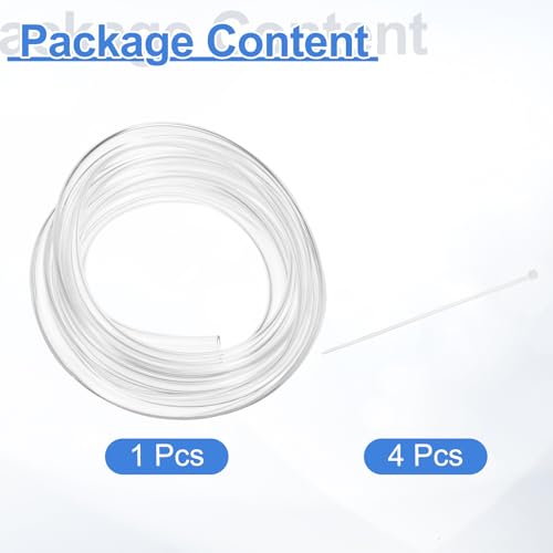 uxcell Flexible PVC Tubing, 9mm ID x 12mm OD - 6.6 Feet Long Clear Vinyl Water Pipe, Lightweight Plastic Hose Water Pipe with Zip Ties for Aquaponics, Air Hose, Irrigation - size: 9mm ID x 12mm OD