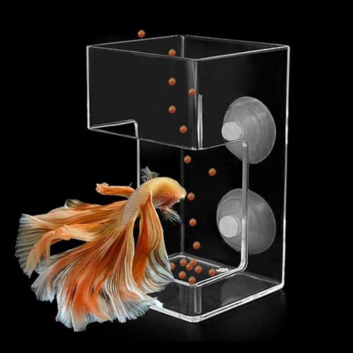 Fish Feeder Square-Shaped Automatic Fish Feeders Reduced Filter Clogging Tank Suitable for All Kinds of Food Tank Accessories - color: Transparent Square