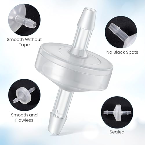10 Pack 1/8 inch Plastic Check Valve, One Way Check Valve Hose Barb Non Return for Water Fuel Oil Air Gas (3MM)