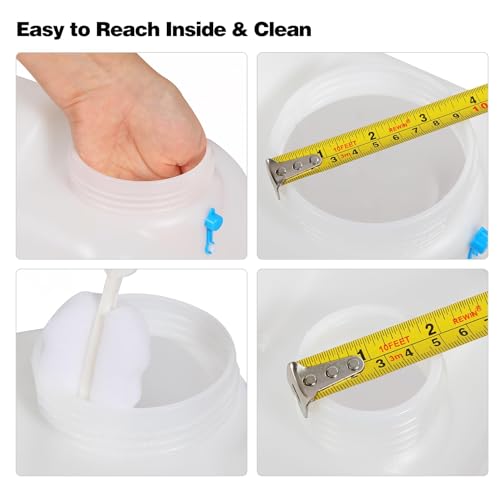 REDCAMP 5 Gallon/18.5L Portable Water Container with Spigot - Camping & Emergency Water Storage for Car, Hiking, Hurricane Supplies, 2 Pack - color: White, size: 5Gal/600 Ounces, 2 Pack