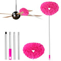 Ceiling Fan Cleaner Duster Reusable Microfiber Ceiling Fan Blade Cleaner Removable Duster with Extension Pole Adjusts 13 to 49.7 Inch for Cleaning Walls Bookshelves Furniture Door Window Top (Rosy) - color: Rosy